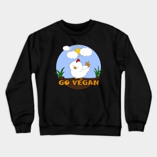 Go Vegan Cute Chick 3 Crewneck Sweatshirt